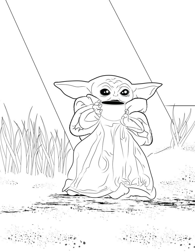 100+ Baby Yoda Coloring Pages 50