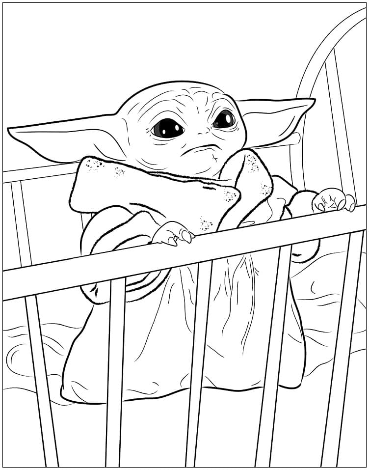 100+ Baby Yoda Coloring Pages 51