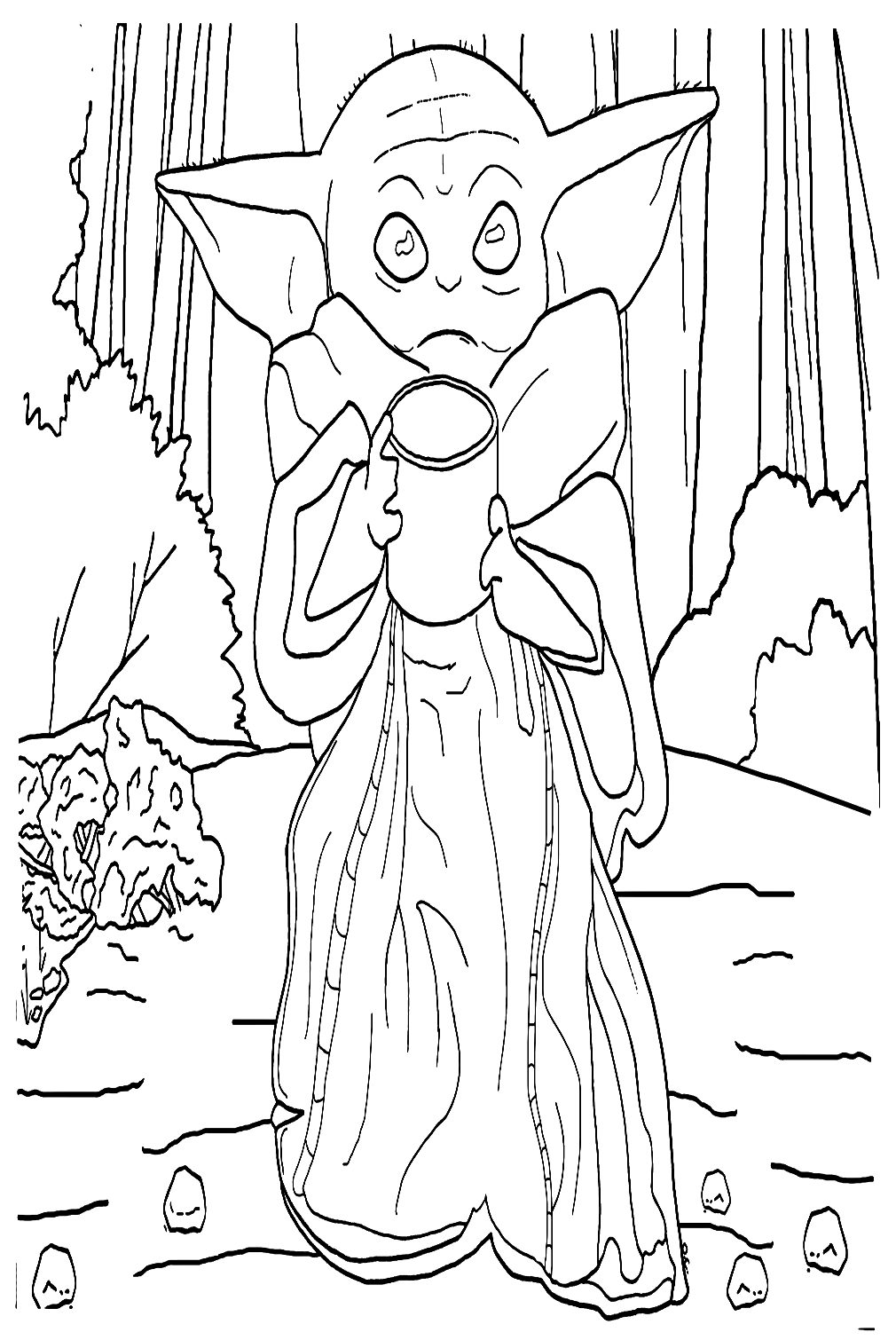 100+ Baby Yoda Coloring Pages 56