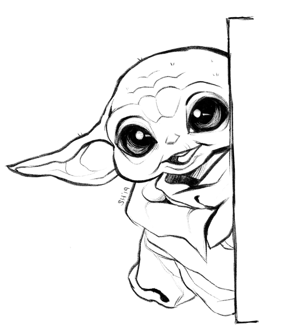 100+ Baby Yoda Coloring Pages 59