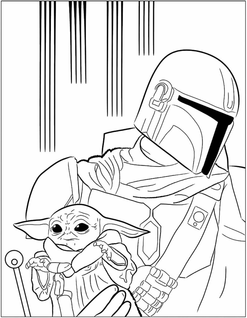 100+ Baby Yoda Coloring Pages 63