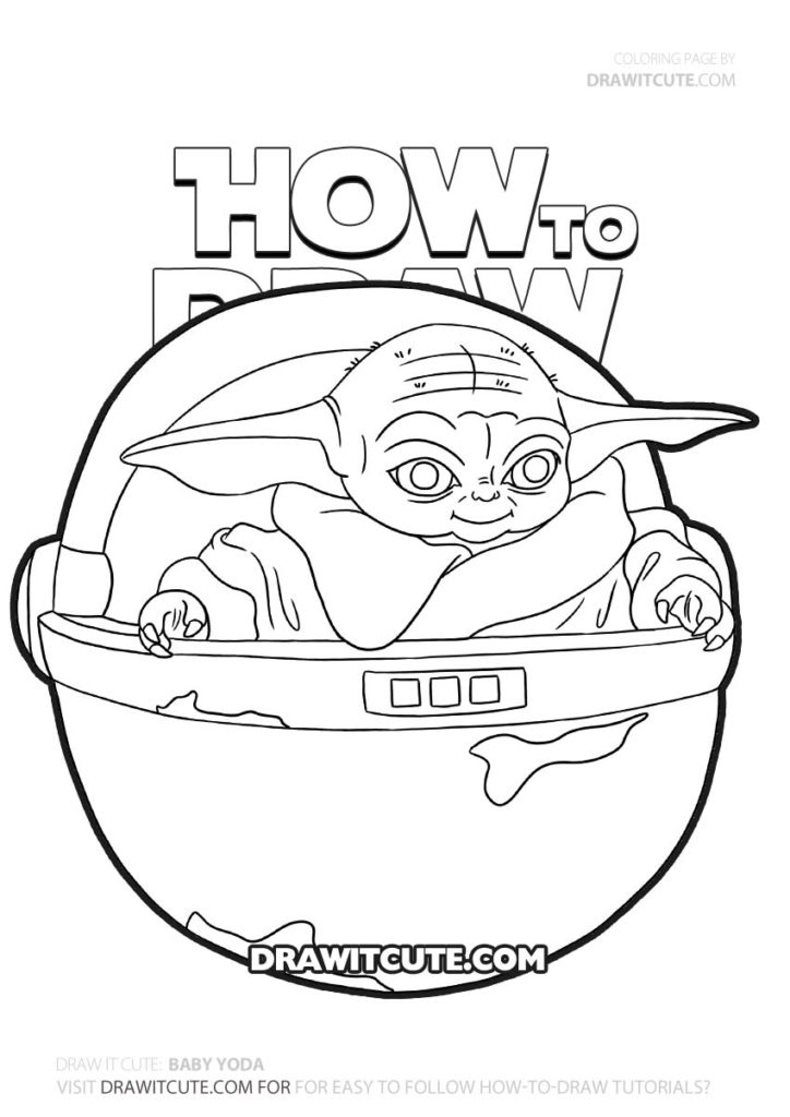 100+ Baby Yoda Coloring Pages 67