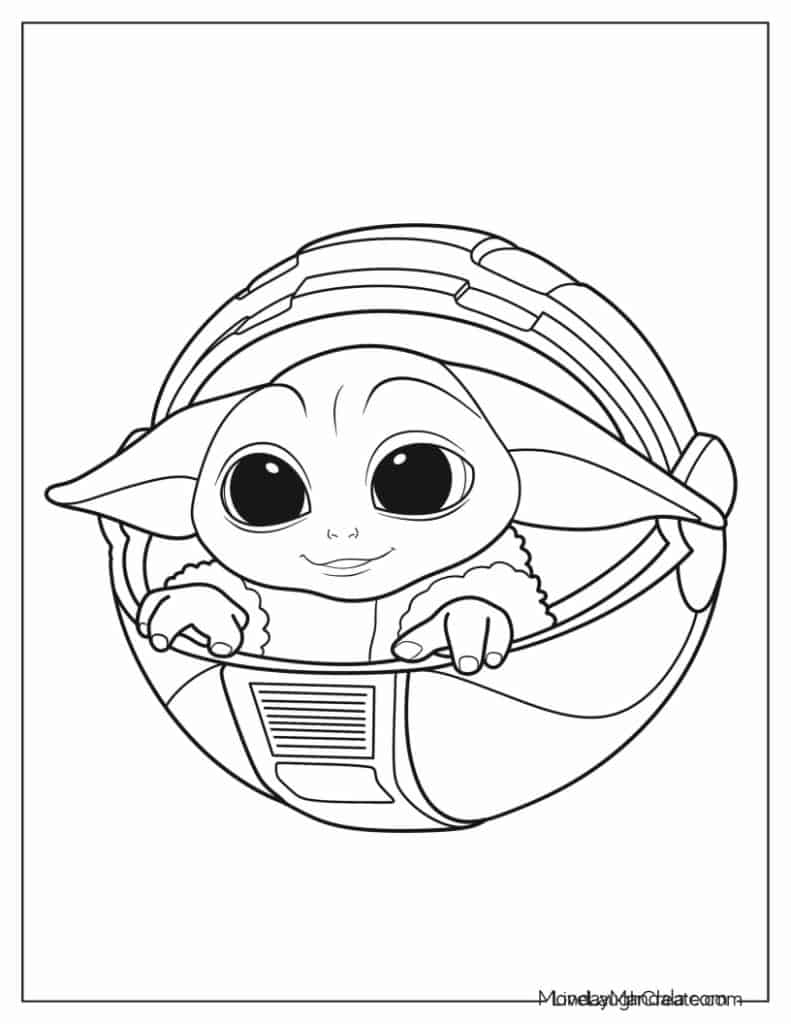 100+ Baby Yoda Coloring Pages 75