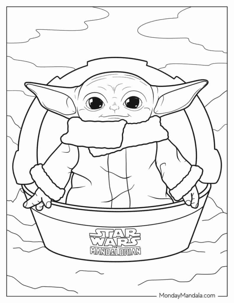 100+ Baby Yoda Coloring Pages 77