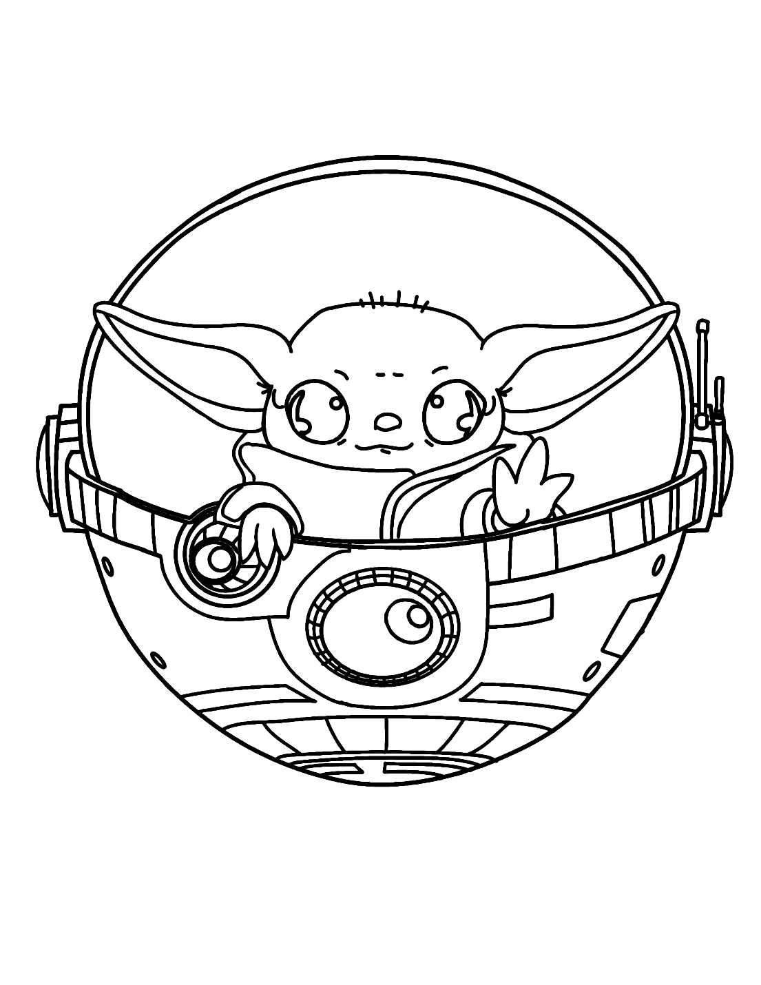 100+ Baby Yoda Coloring Pages 78