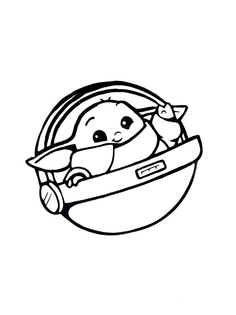 100+ Baby Yoda Coloring Pages 81