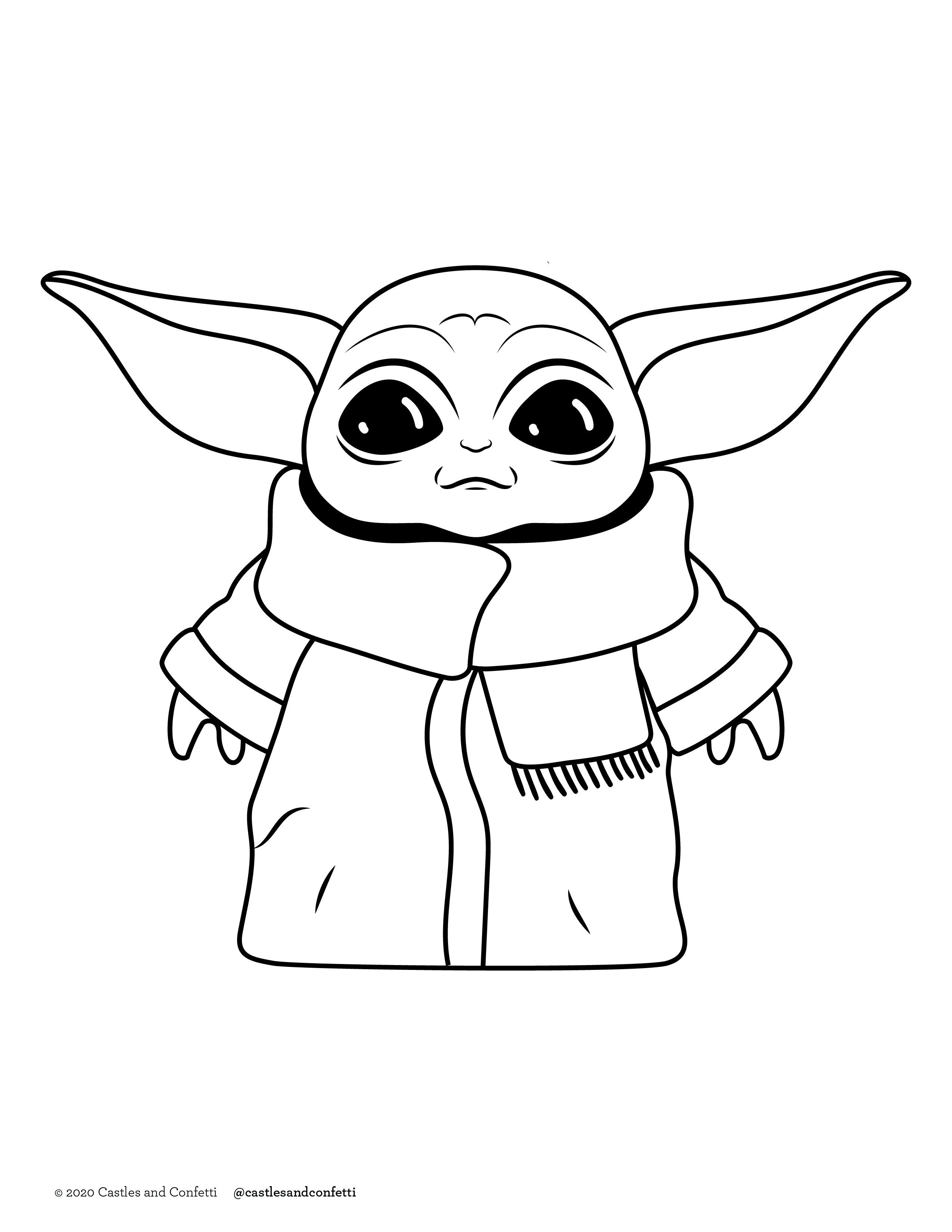 100+ Baby Yoda Coloring Pages 86