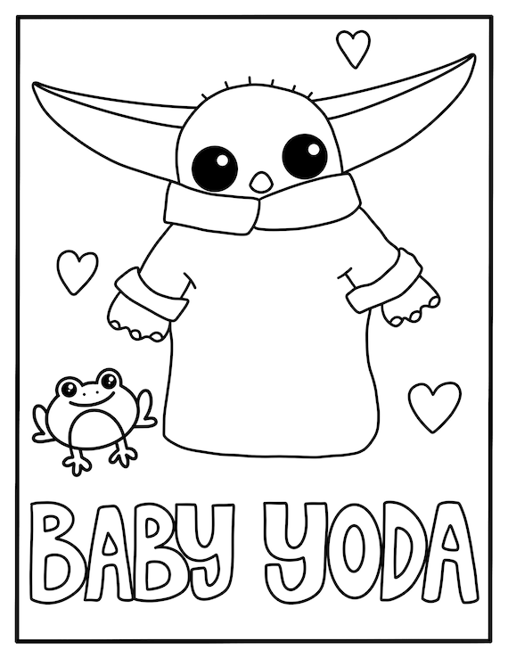 100+ Baby Yoda Coloring Pages 87