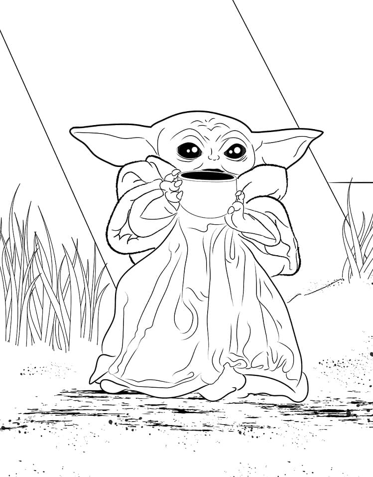 100+ Baby Yoda Coloring Pages 88