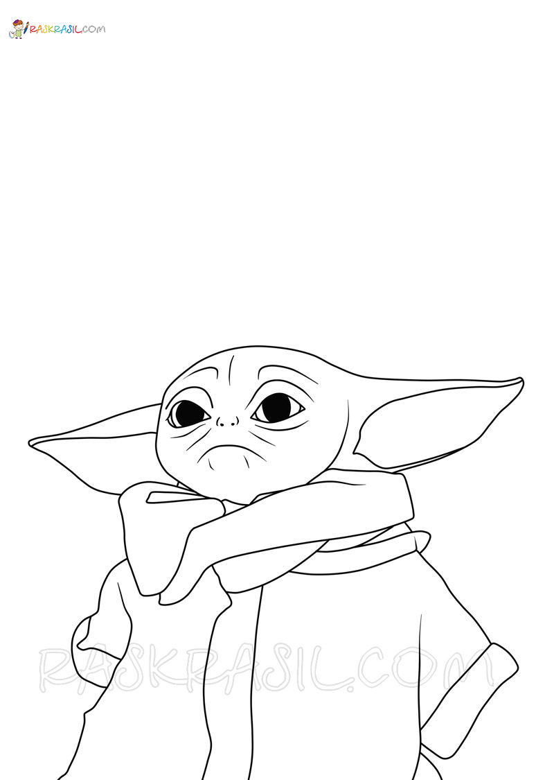 100+ Baby Yoda Coloring Pages 9