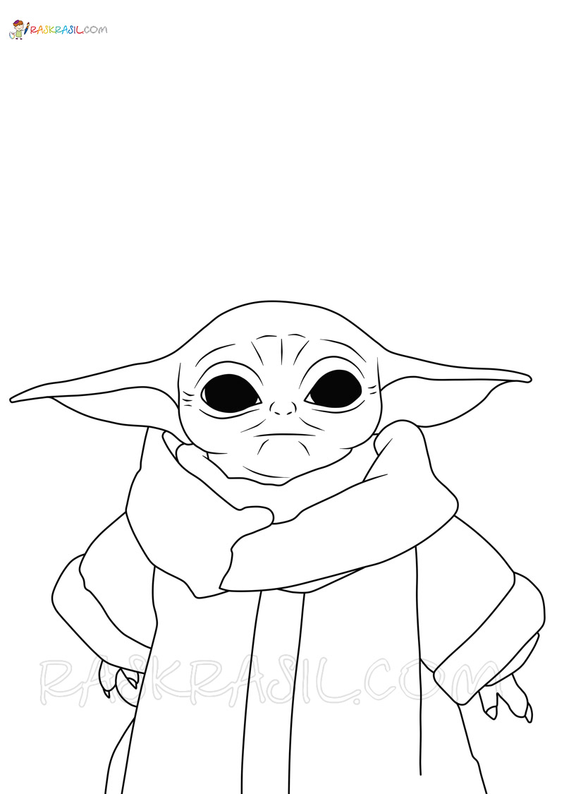 100+ Baby Yoda Coloring Pages 90