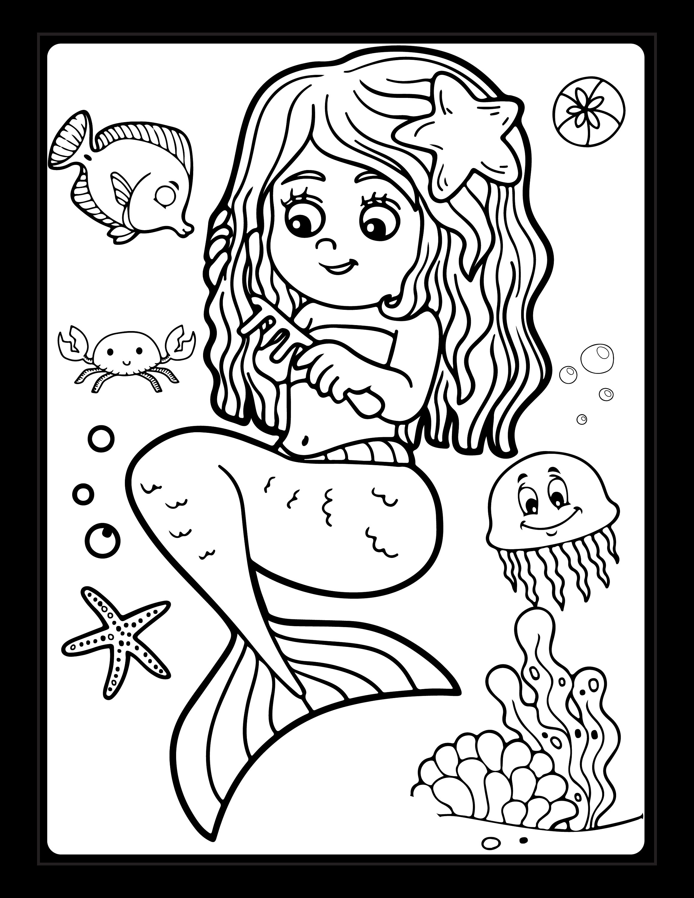 140+ Coloring Page Mermaid: Dive into a Sea of Colors 10