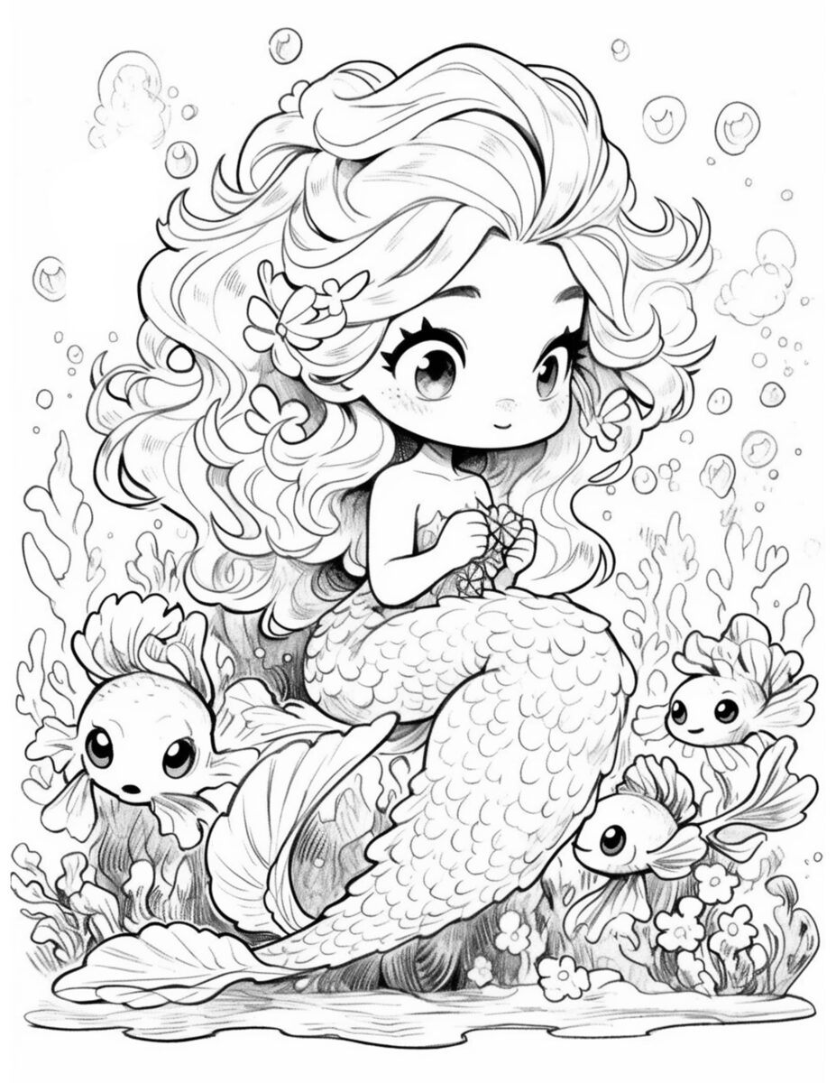 140+ Coloring Page Mermaid: Dive into a Sea of Colors 100