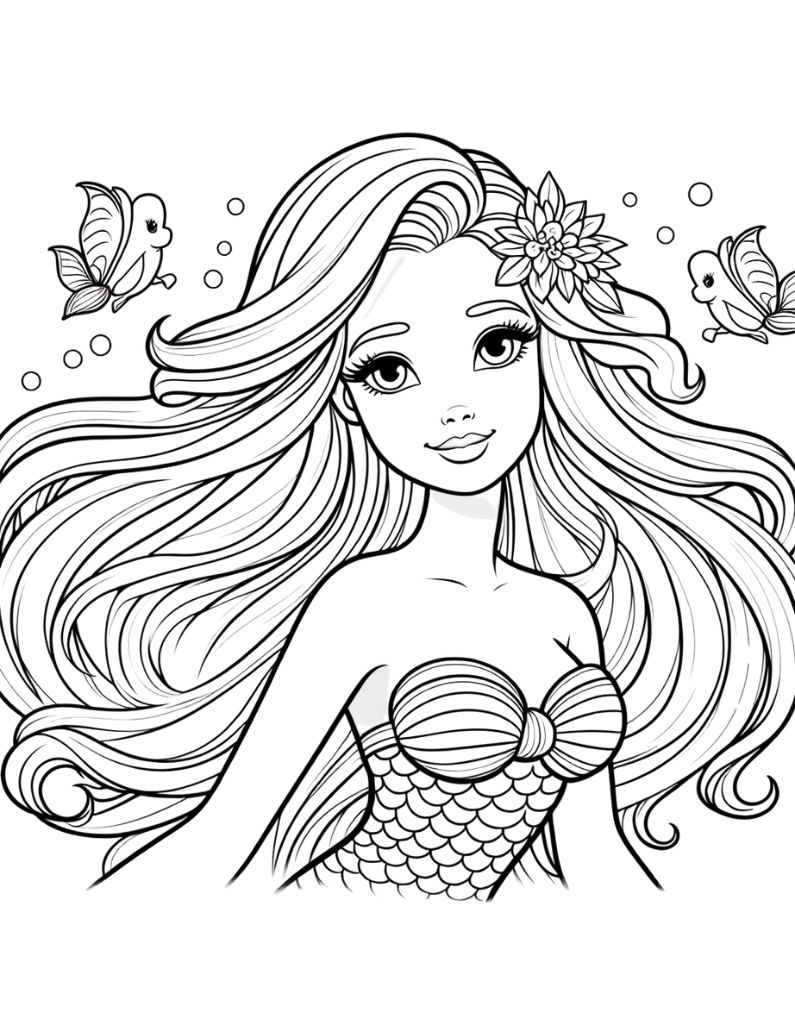 140+ Coloring Page Mermaid: Dive into a Sea of Colors 117