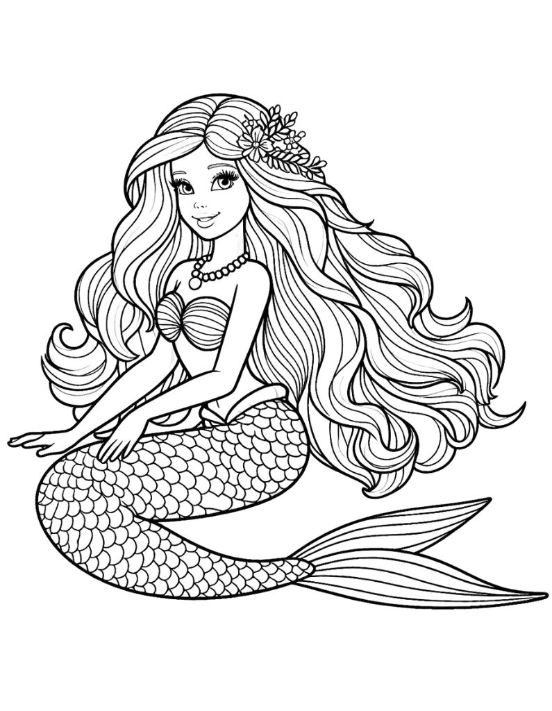 140+ Coloring Page Mermaid: Dive into a Sea of Colors 121