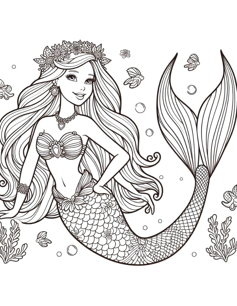 140+ Coloring Page Mermaid: Dive into a Sea of Colors 122