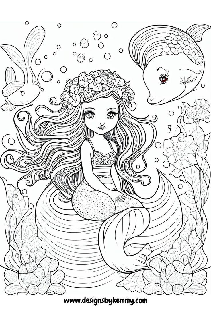 140+ Coloring Page Mermaid: Dive into a Sea of Colors 126