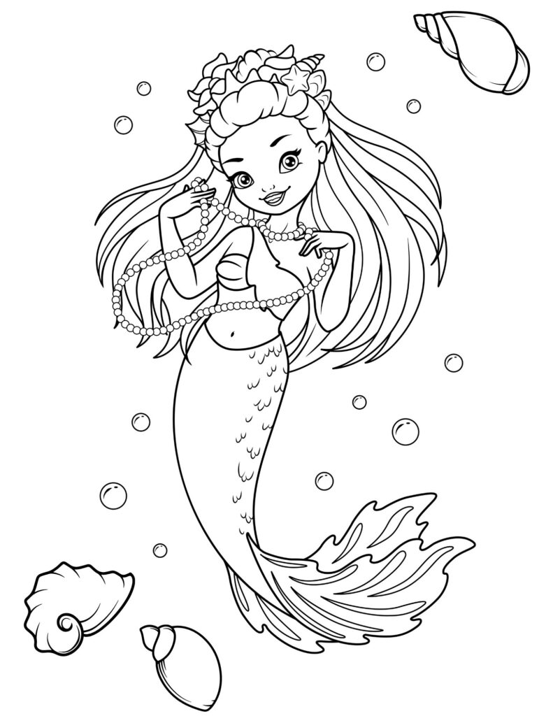 140+ Coloring Page Mermaid: Dive into a Sea of Colors 134