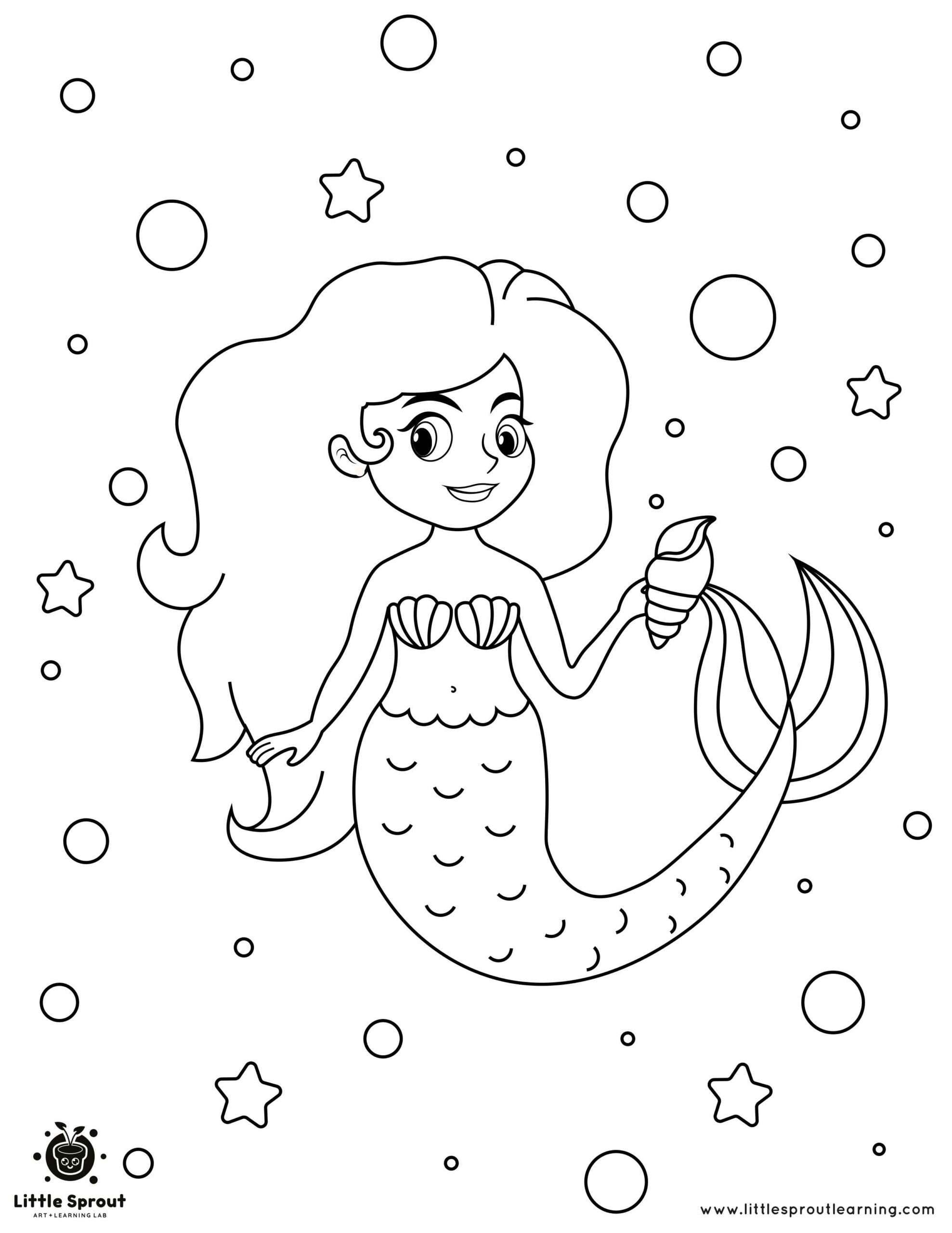 140+ Coloring Page Mermaid: Dive into a Sea of Colors 28