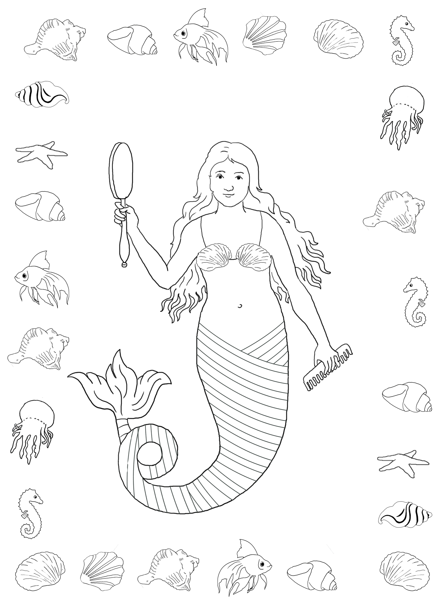 140+ Coloring Page Mermaid: Dive into a Sea of Colors 45