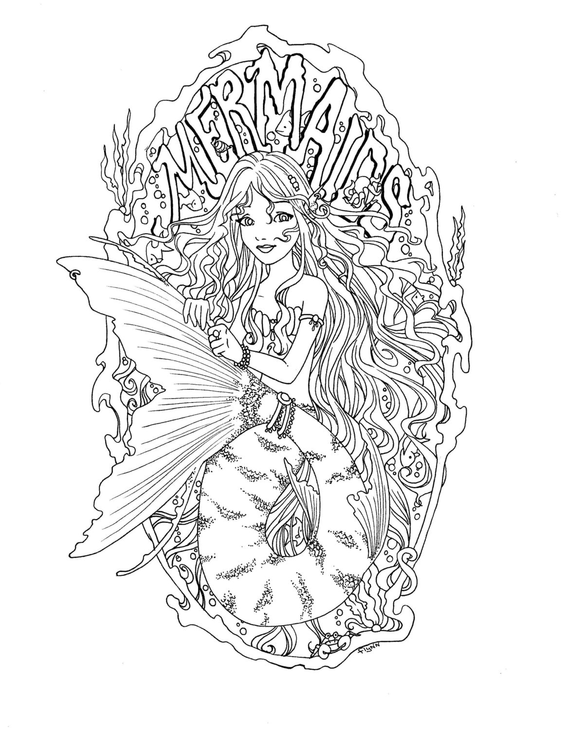 140+ Coloring Page Mermaid: Dive into a Sea of Colors 83