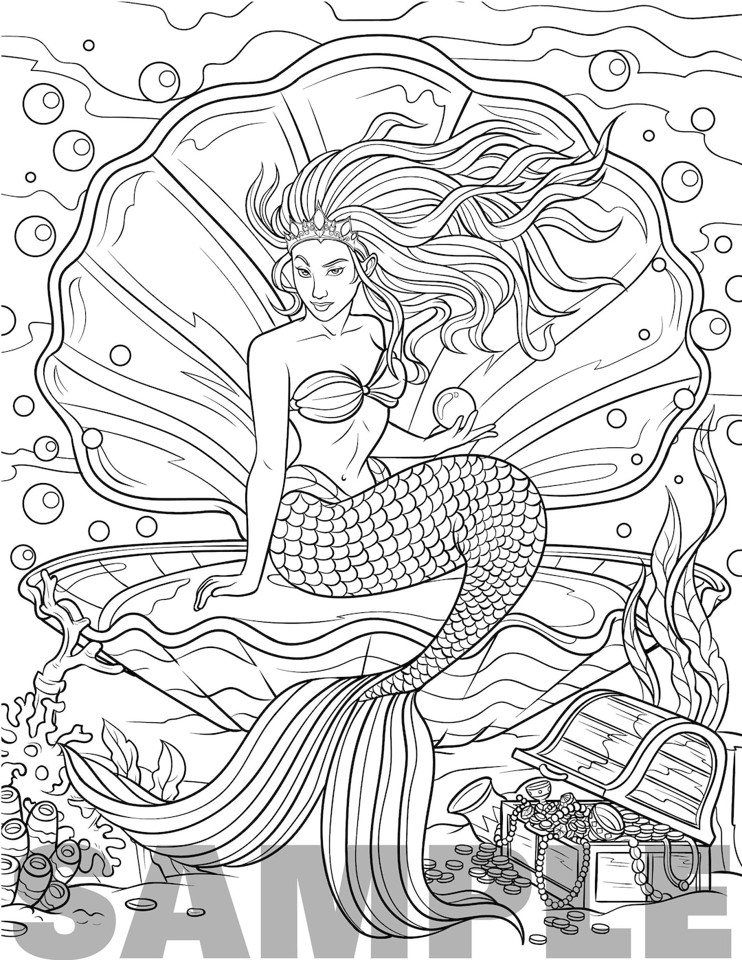 140+ Coloring Page Mermaid: Dive into a Sea of Colors 87