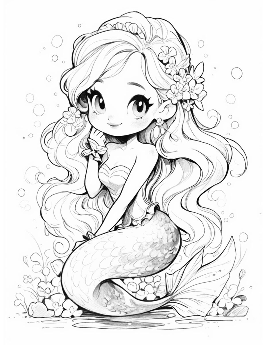 140+ Coloring Page Mermaid: Dive into a Sea of Colors 99