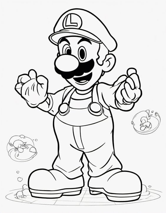 160+ Luigi Coloring Pages FREE Printable 107