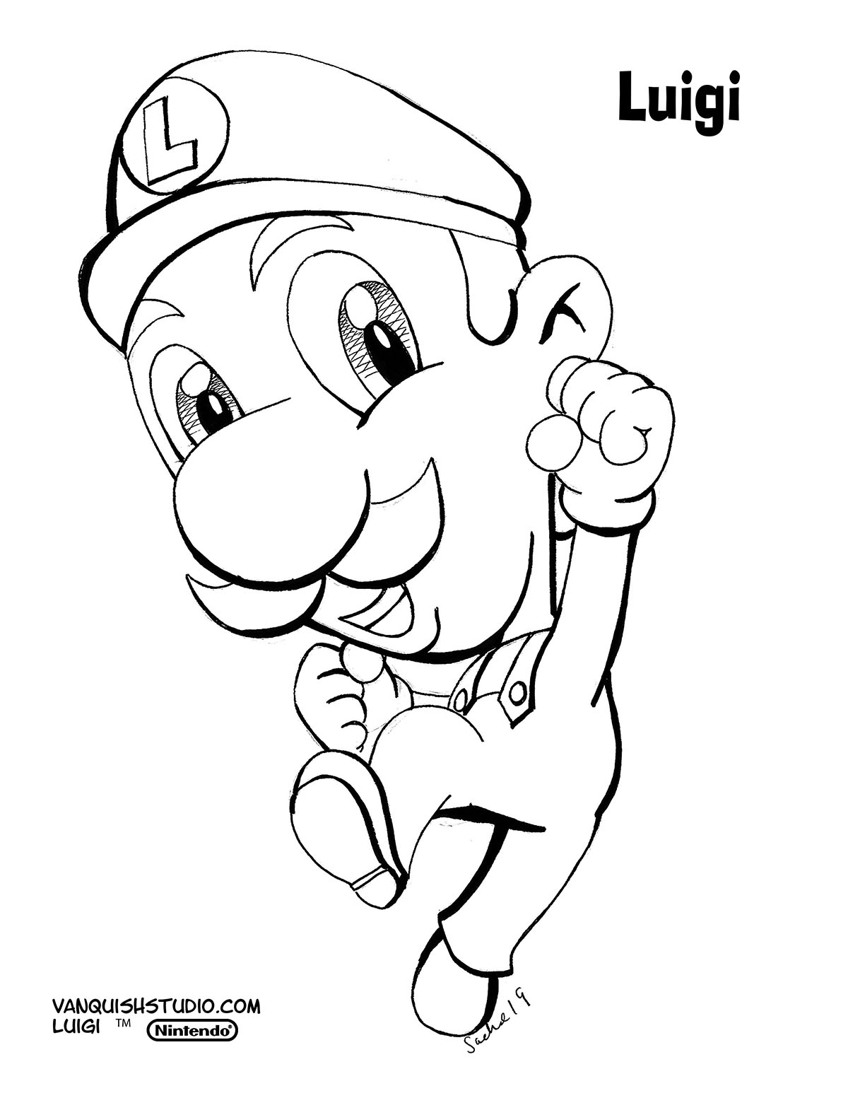 160+ Luigi Coloring Pages FREE Printable 14