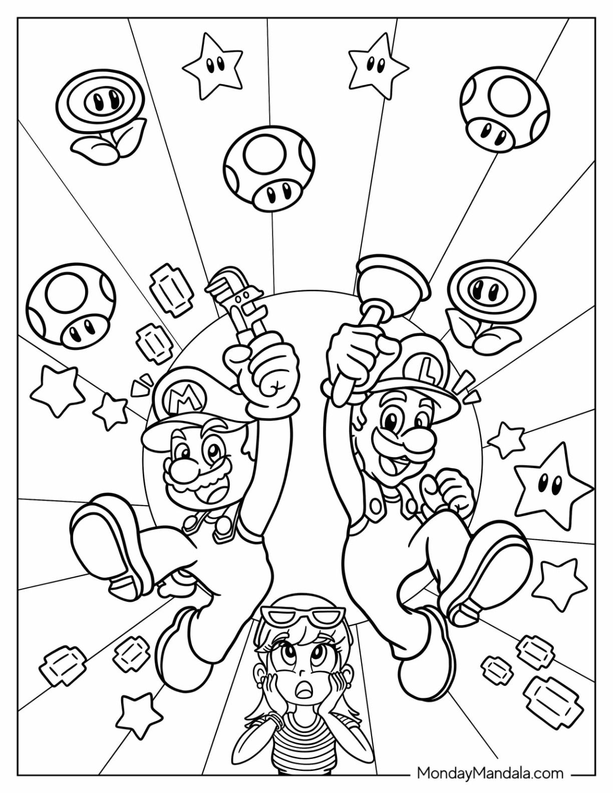 160+ Luigi Coloring Pages FREE Printable 51