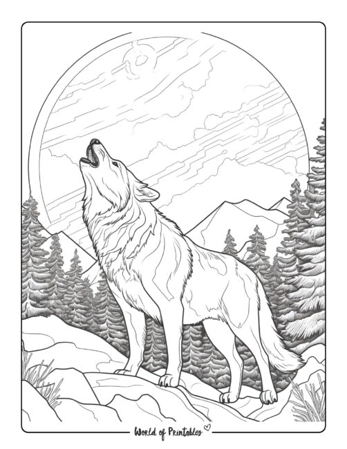 160 Wolf Coloring Pages: Howl with Creativity 115