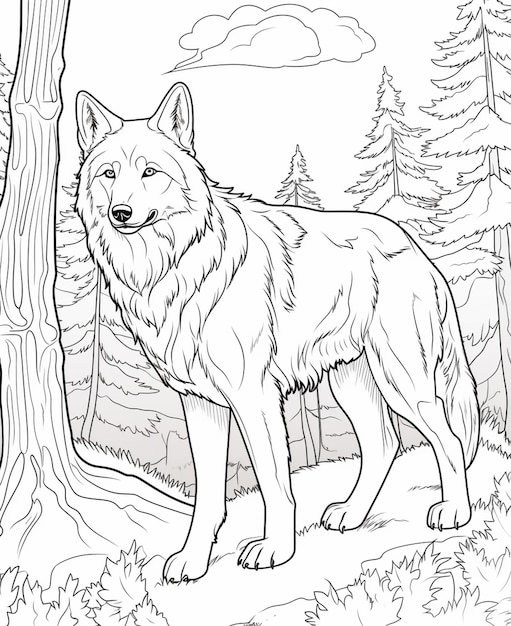 160 Wolf Coloring Pages: Howl with Creativity 116