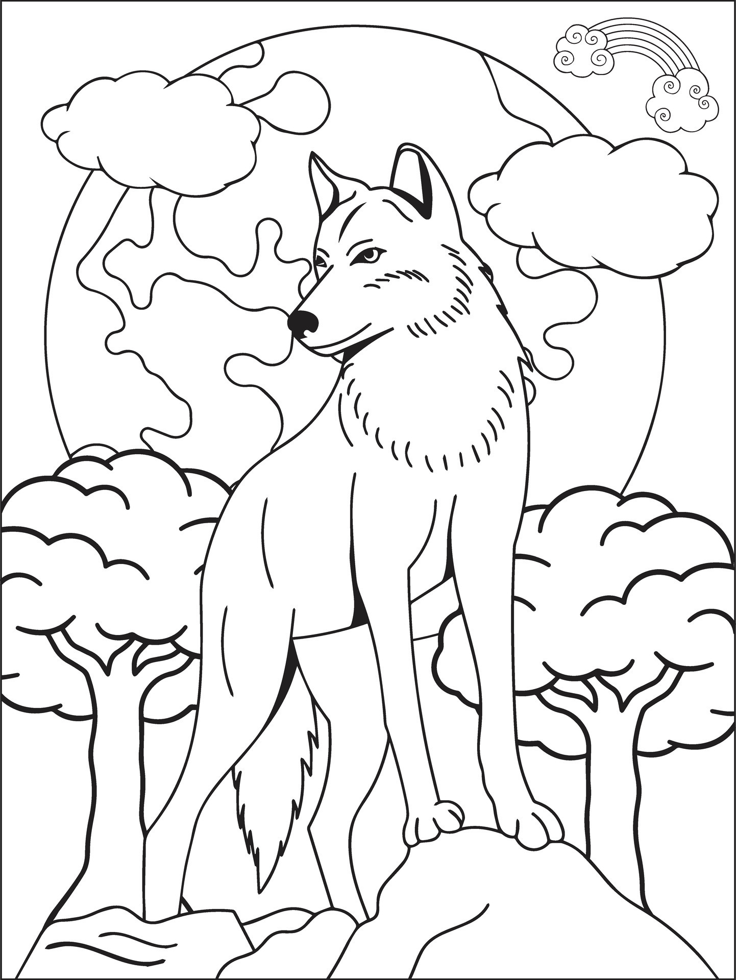 160 Wolf Coloring Pages: Howl with Creativity 18