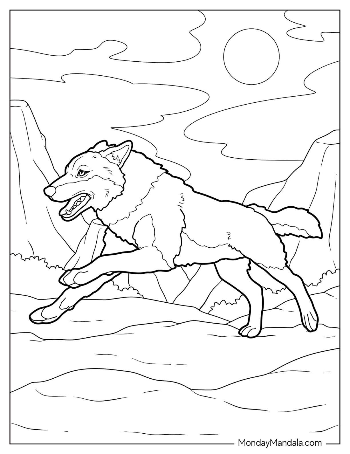 160 Wolf Coloring Pages: Howl with Creativity 23