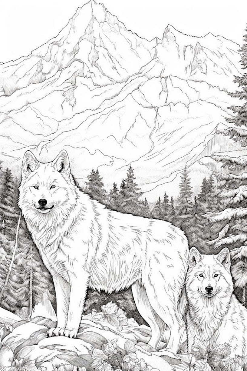 160 Wolf Coloring Pages: Howl with Creativity 43