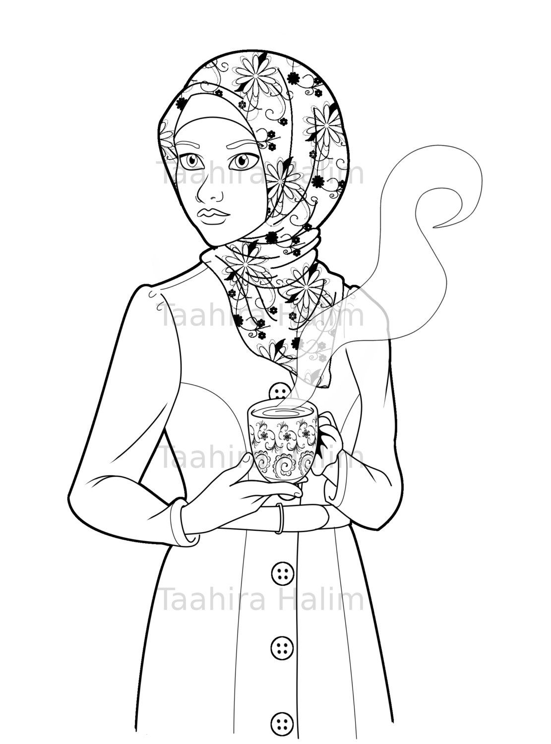 80+ Muslimah Coloring Pages 25