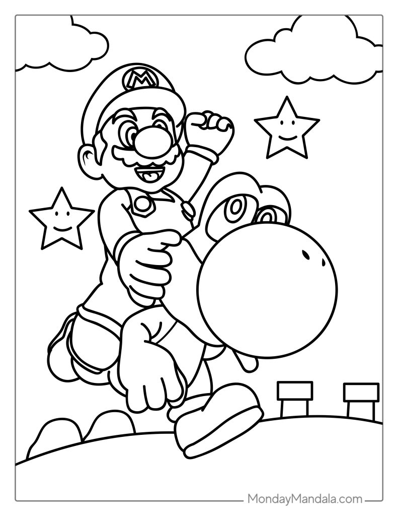 Super Mario Coloring Pages: 123 Adventures to Bring to Life with Color 23