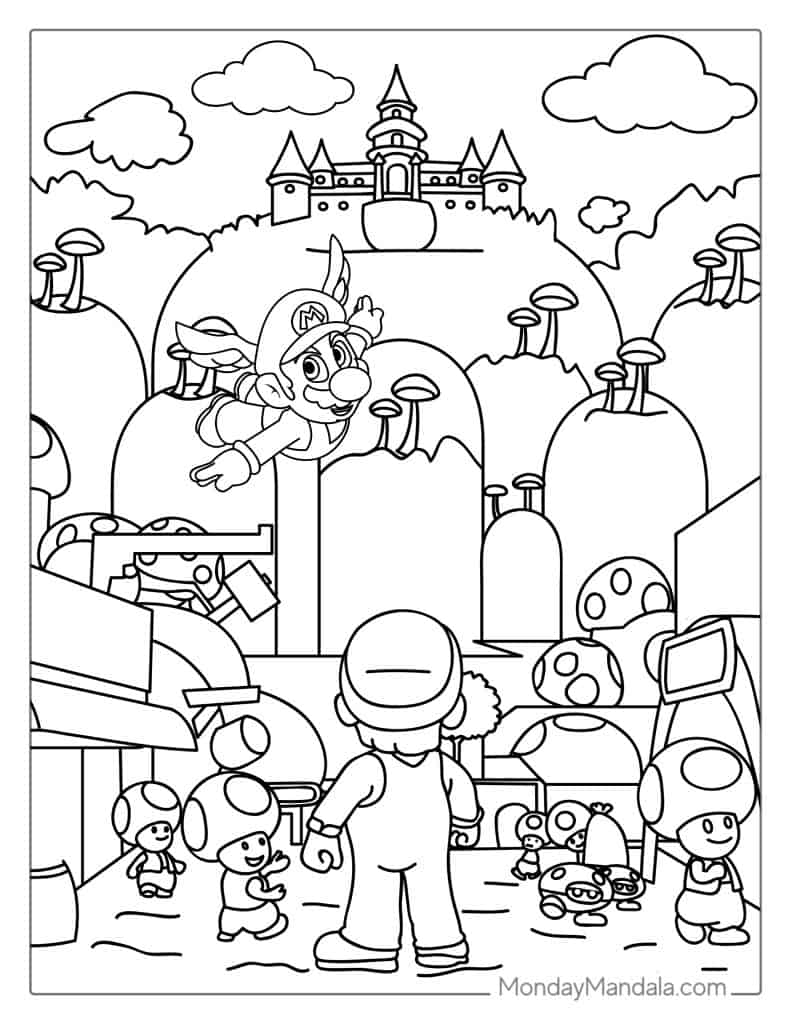 Super Mario Coloring Pages: 123 Adventures to Bring to Life with Color 58