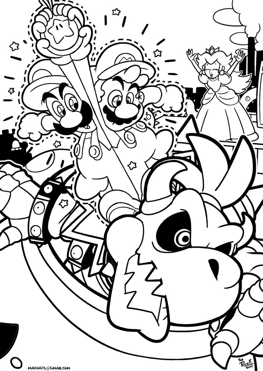 120+ Mario and Bowser Coloring Pages 84