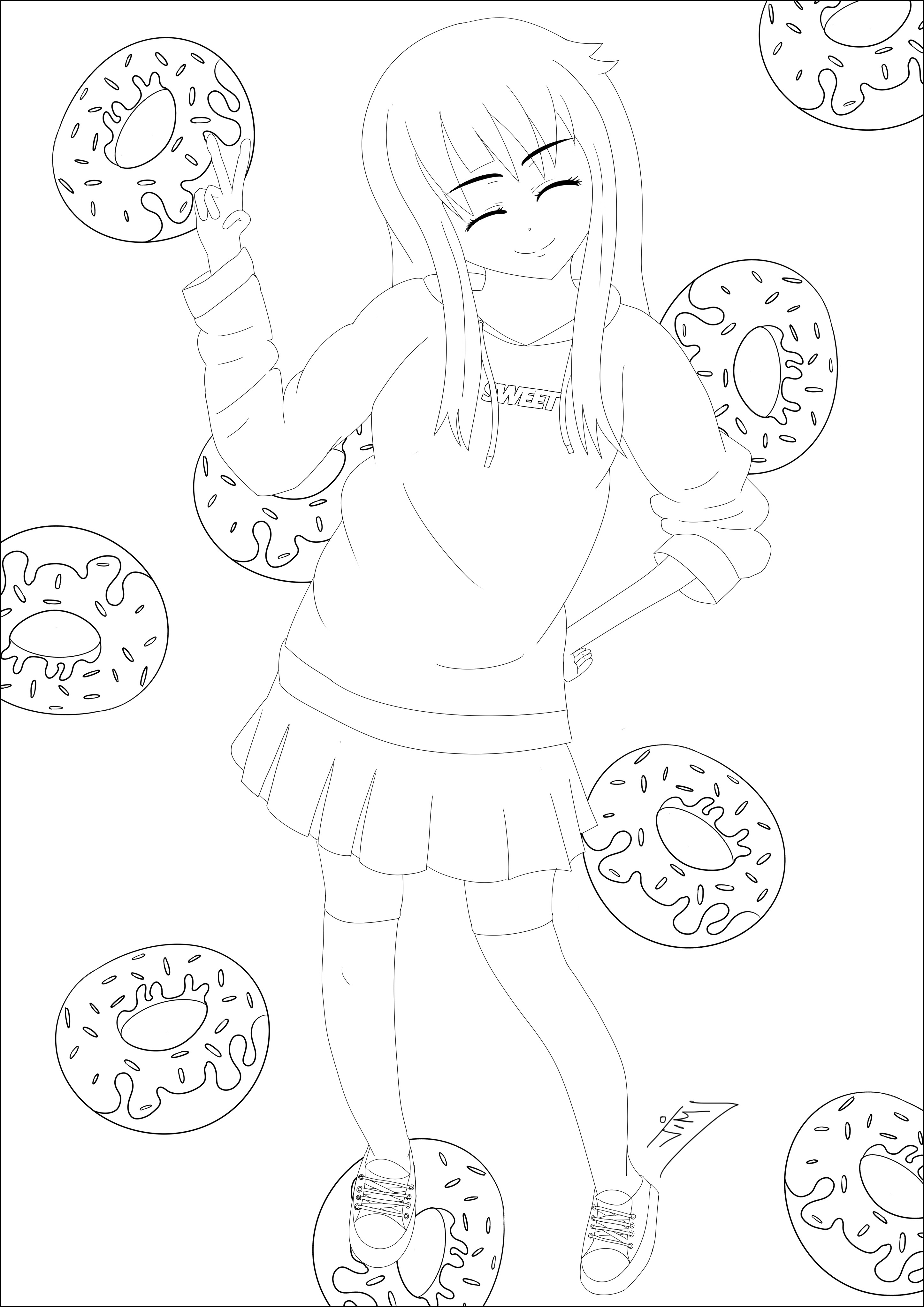 130+ Anime Coloring Pages Printable 100