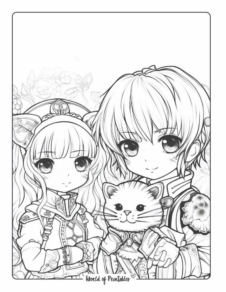 130+ Anime Coloring Pages Printable 15