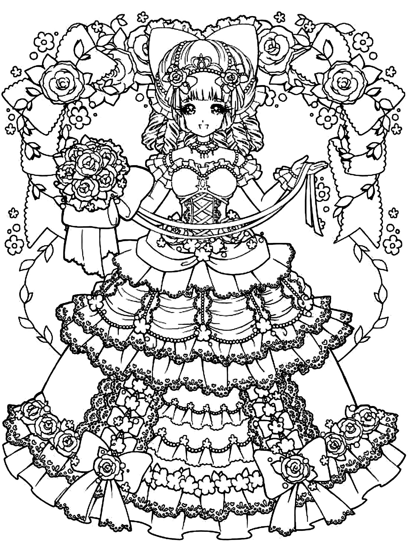 130+ Anime Coloring Pages Printable 18