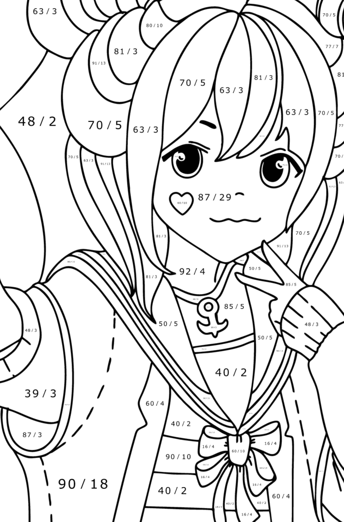 130+ Anime Coloring Pages Printable 44