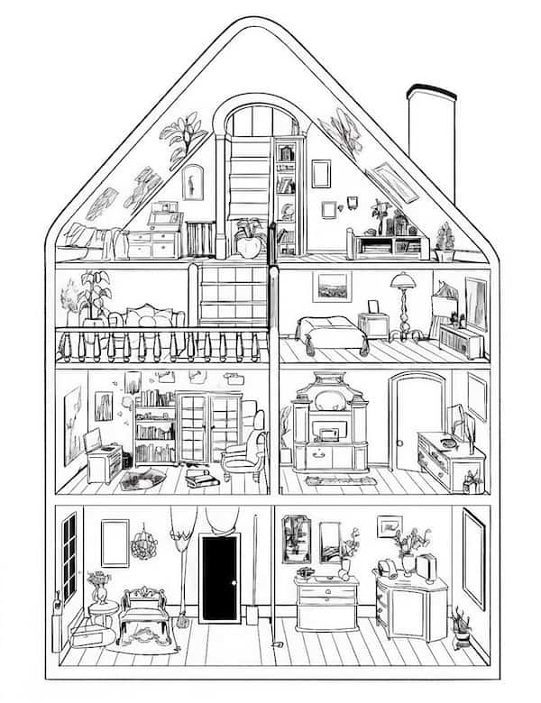 145 Dream House Coloring Pages Printable 11