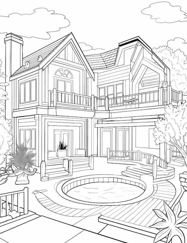 145 Dream House Coloring Pages Printable 5