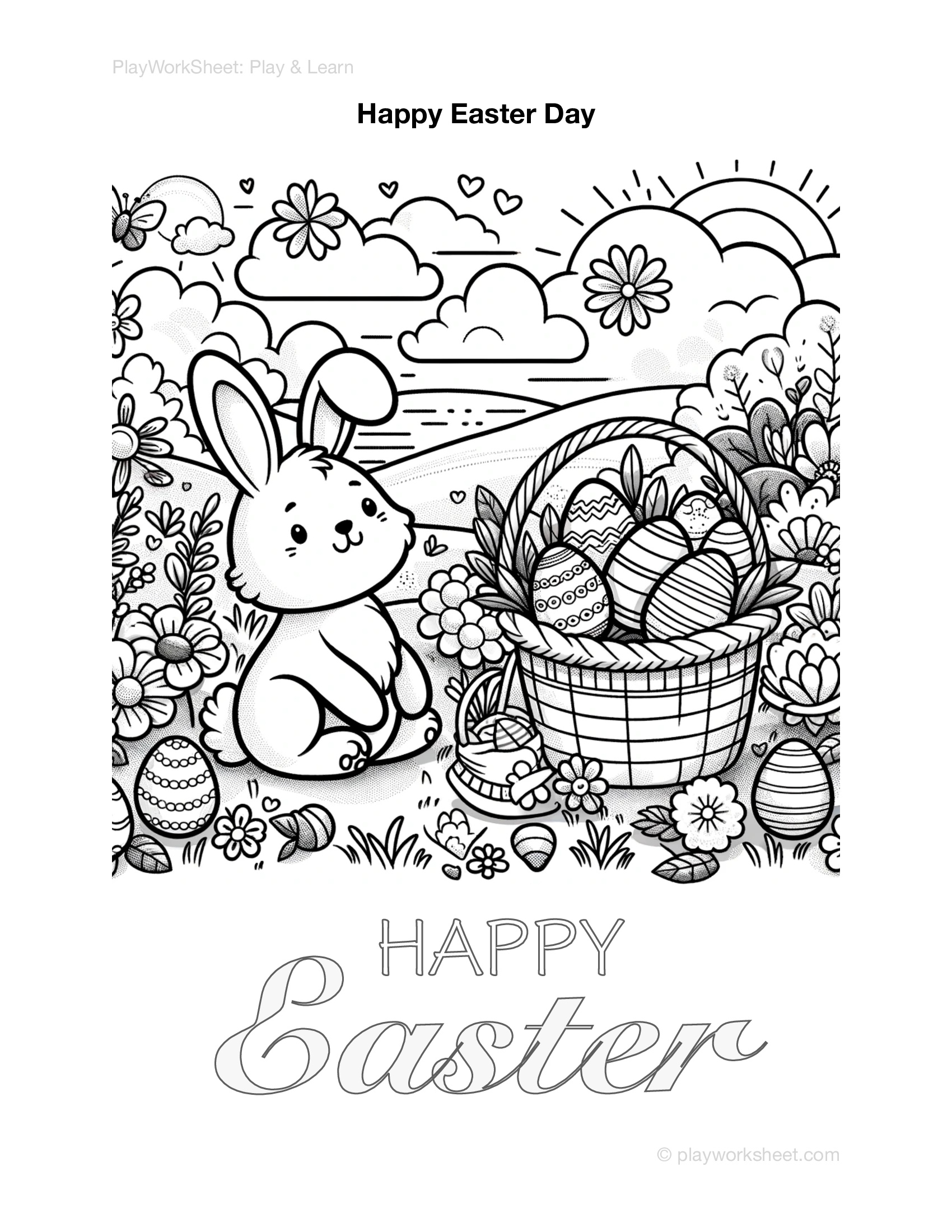 147 Happy Easter Coloring Pages Printable 103