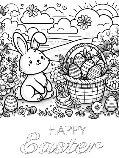 147 Happy Easter Coloring Pages Printable 121