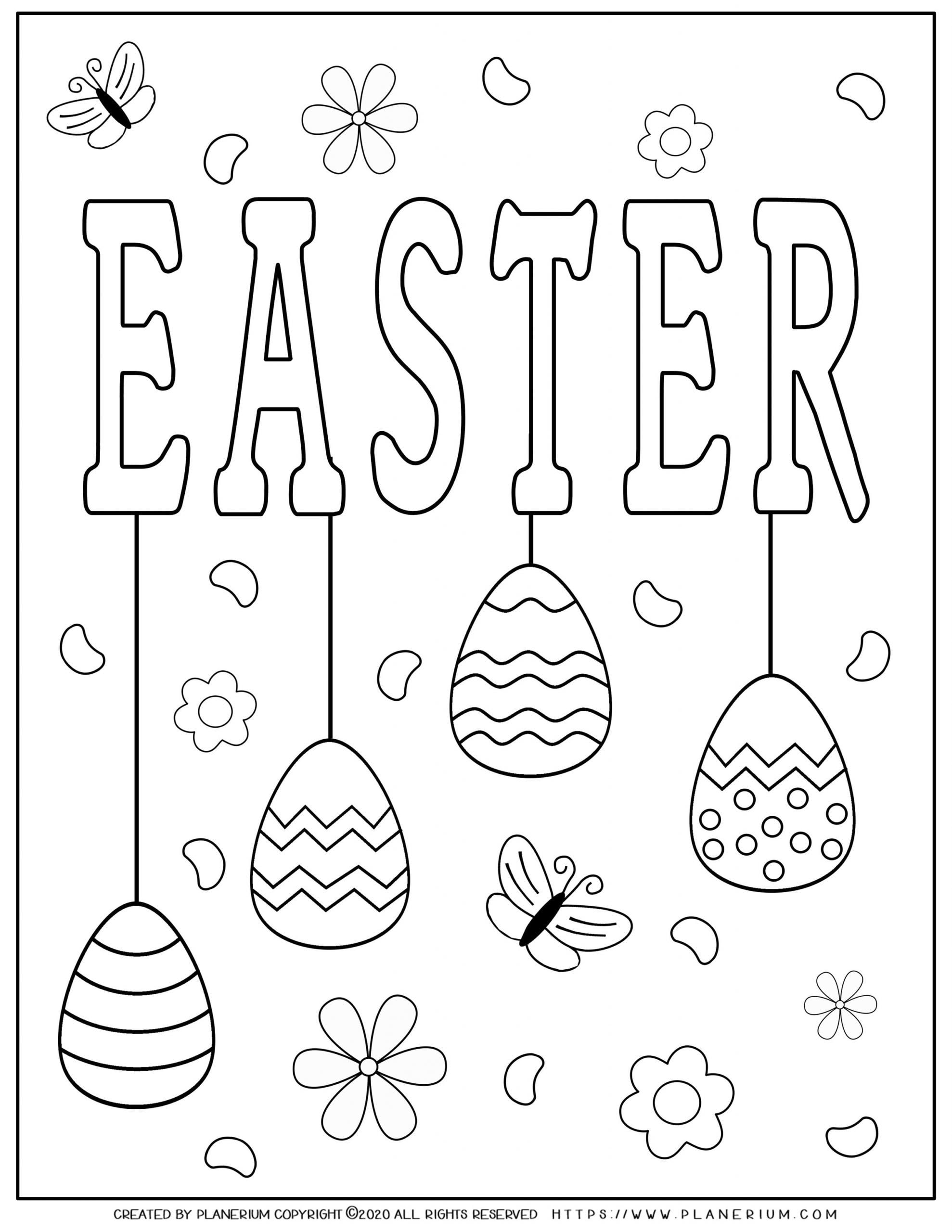 147 Happy Easter Coloring Pages Printable 3