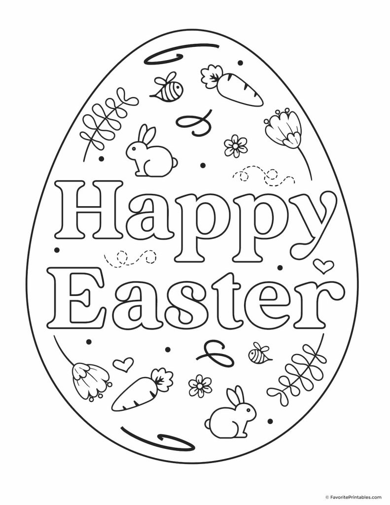 147 Happy Easter Coloring Pages Printable 49