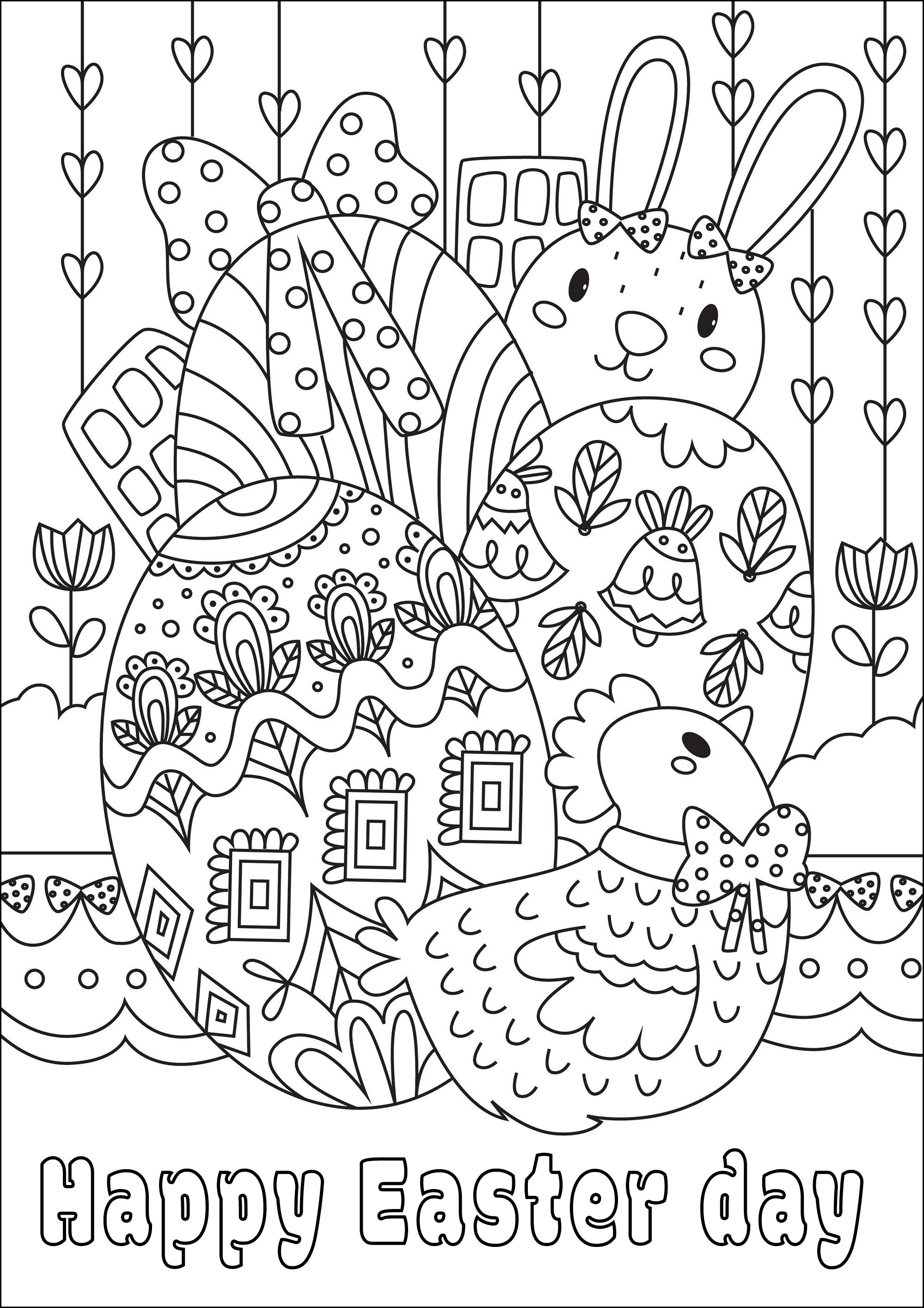 147 Happy Easter Coloring Pages Printable 60